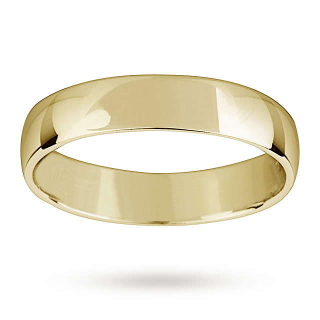 4mm Lightest Court Ladies Wedding Ring In 18 Carat Yellow Gold - Ring Size M