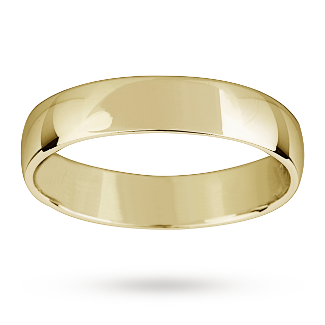 Mappin & Webb 4mm Lightest Court Ladies Wedding Ring In 18 Carat Yellow Gold