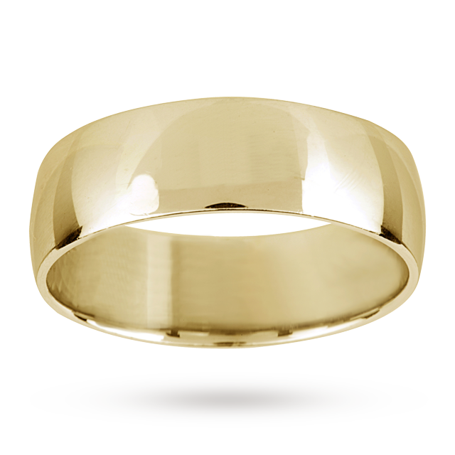 7mm Lightest Court Gents Wedding Ring In 18 Carat Yellow Gold - Ring Size U