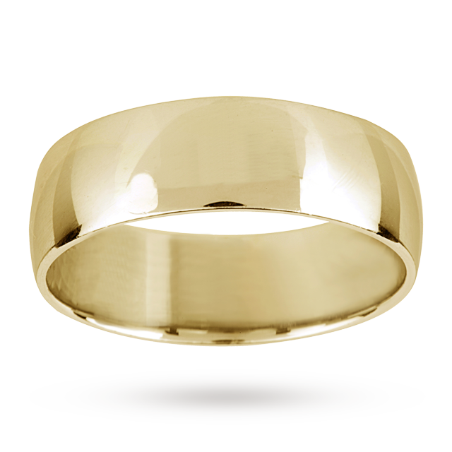 Mappin & Webb 7mm Lightest Court Gents Wedding Ring In 18 Carat Yellow Gold