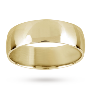 Mappin & Webb 7mm Lightest Court Gents Wedding Ring In 18 Carat Yellow Gold