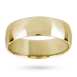 08040398 - 7mm Lightest Court Gents Wedding Ring In 18 Carat Yellow Gold
