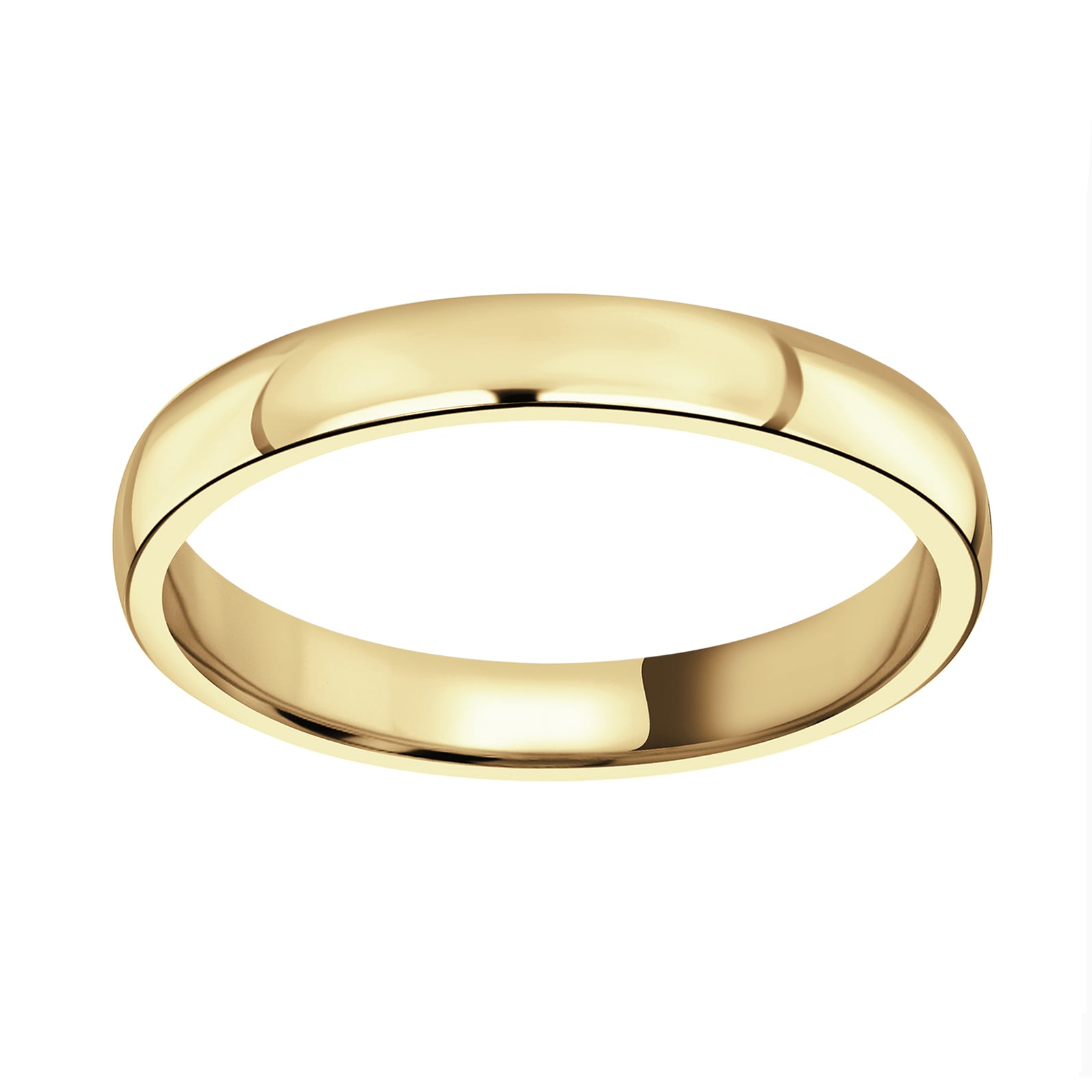 18ct Yellow Gold 2.5mm Standard Court Wedding Ring - Ring Size K