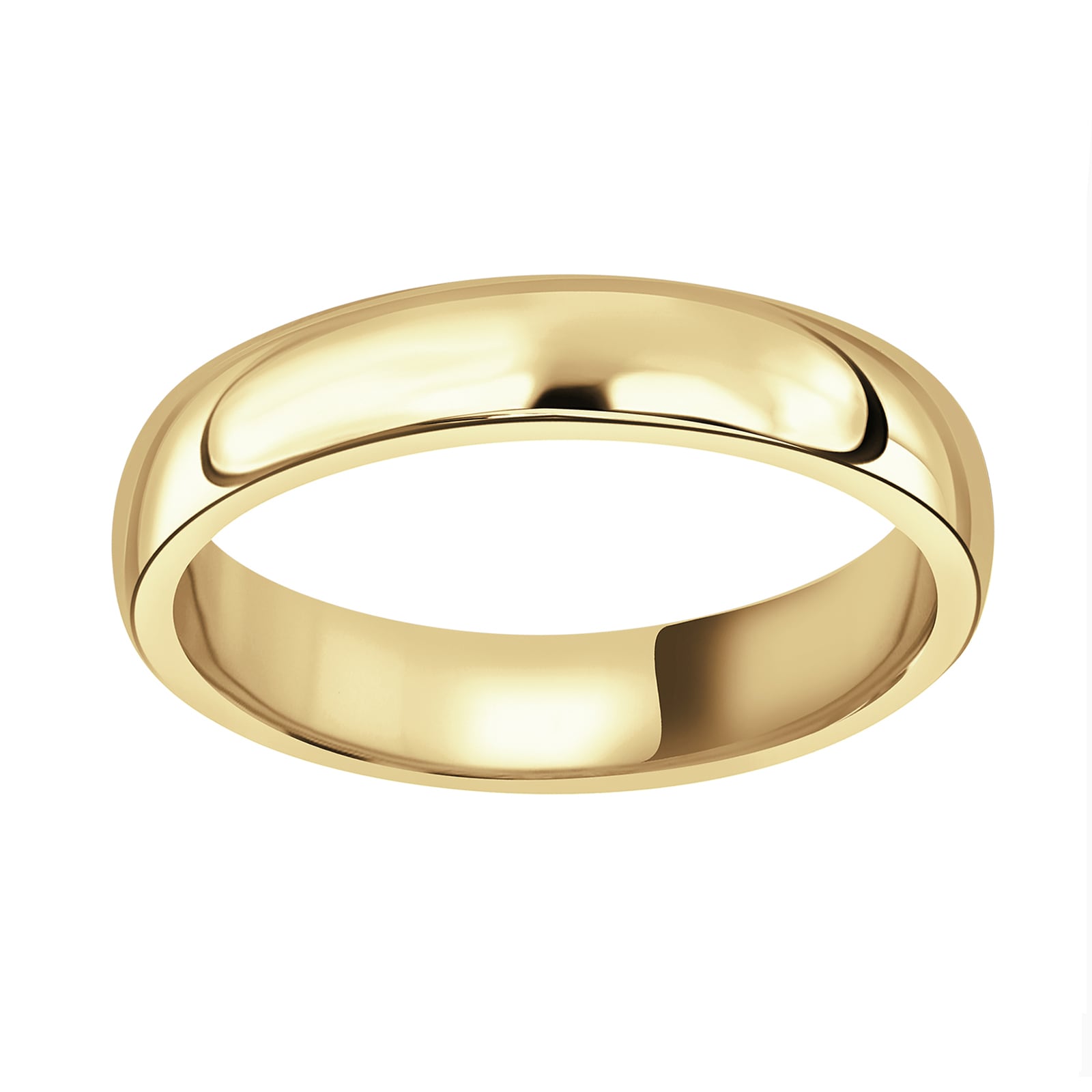 18ct Yellow Gold 4mm Standard Court Wedding Ring - Ring Size W