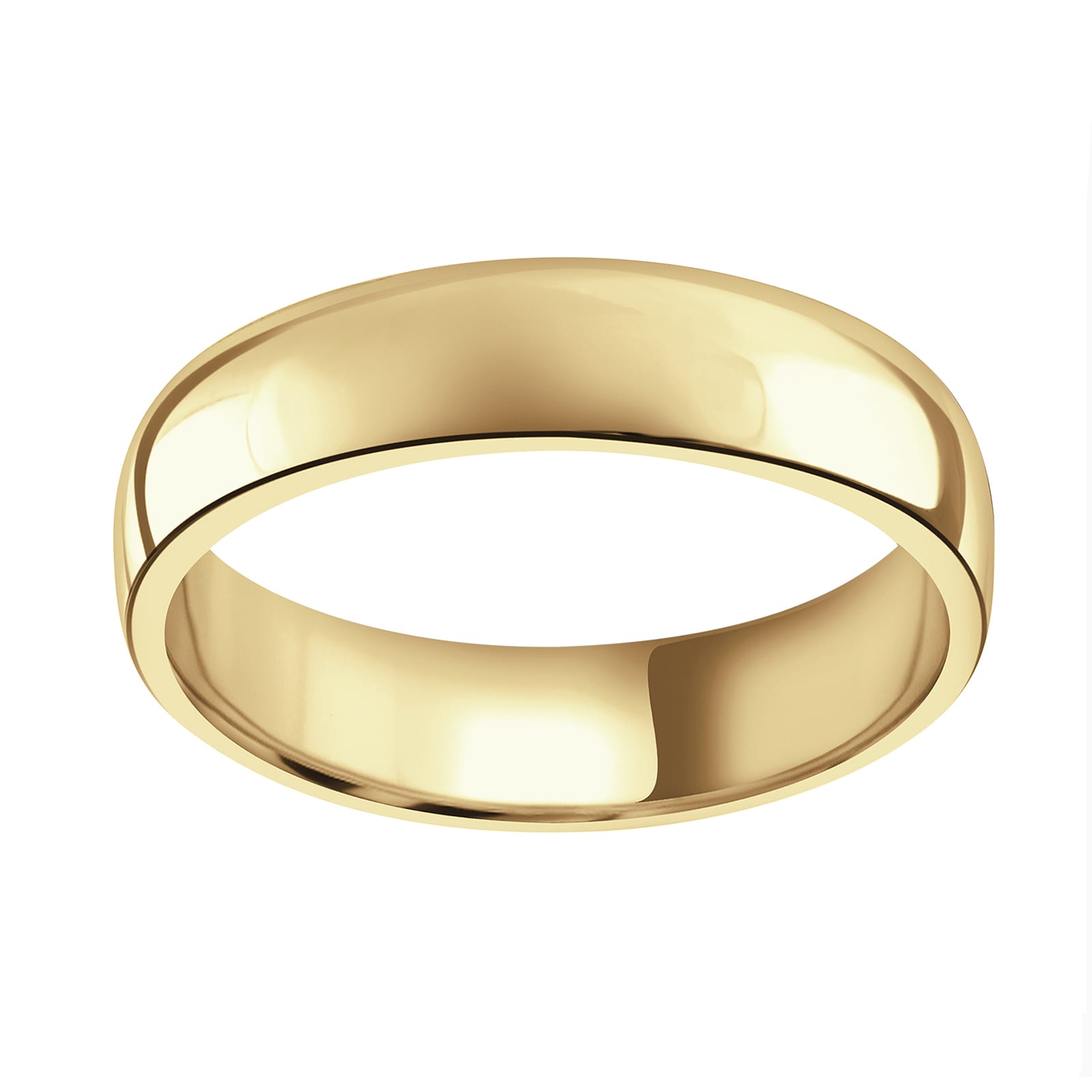 18ct Yellow Gold 5mm Standard Court Wedding Ring - Ring Size Y