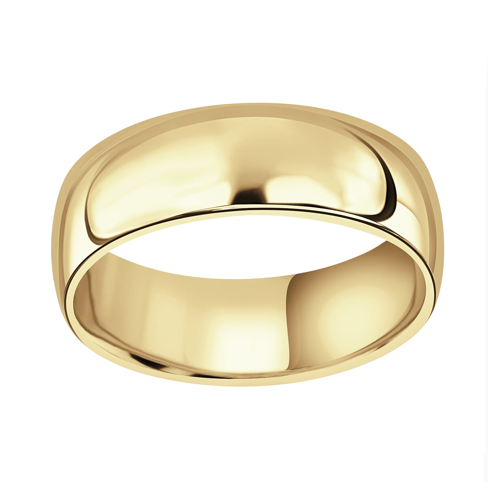 18ct Yellow Gold 7mm Standard Court Wedding Ring - Ring Size M