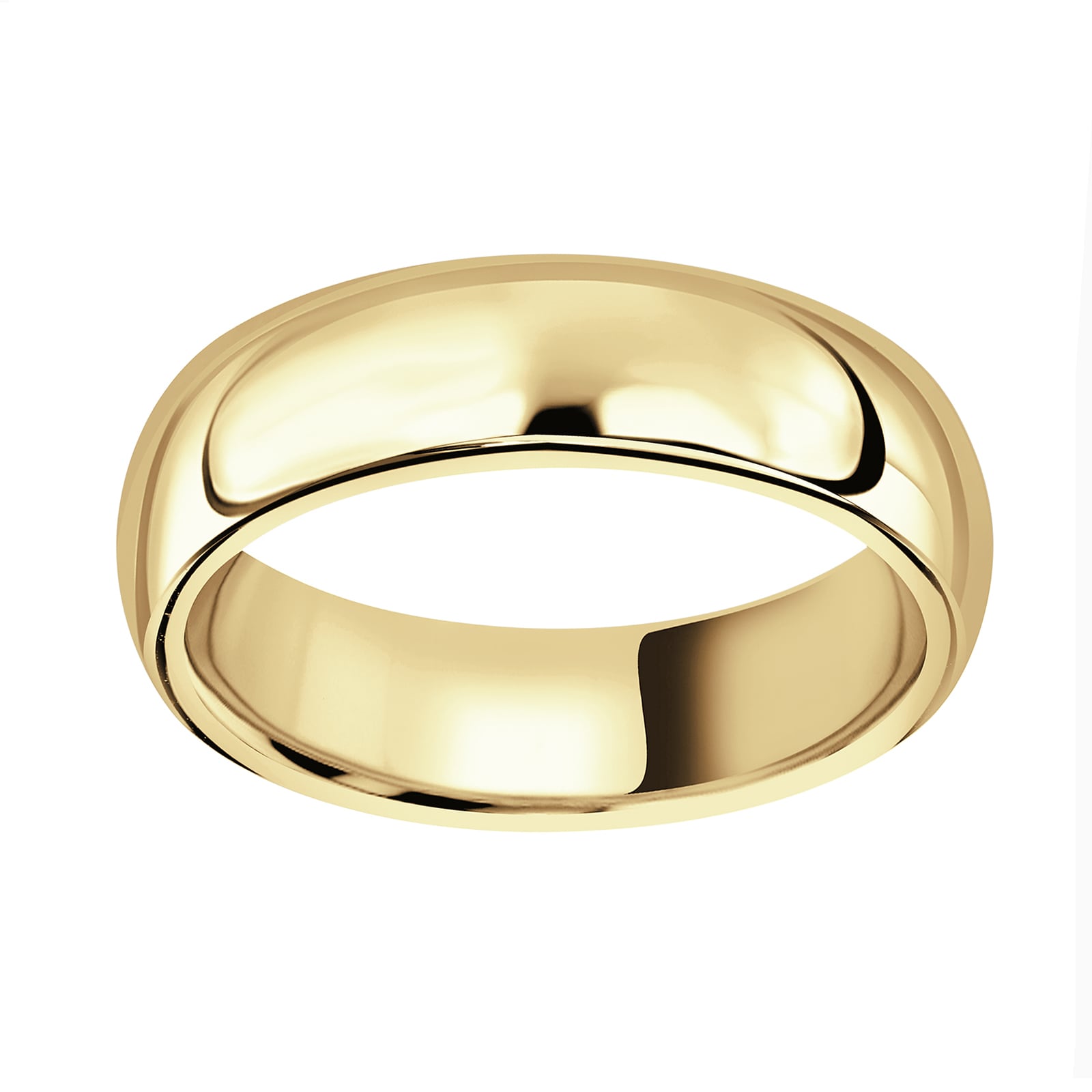 18ct Yellow Gold 7mm Heavy Court Wedding Ring - Ring Size O