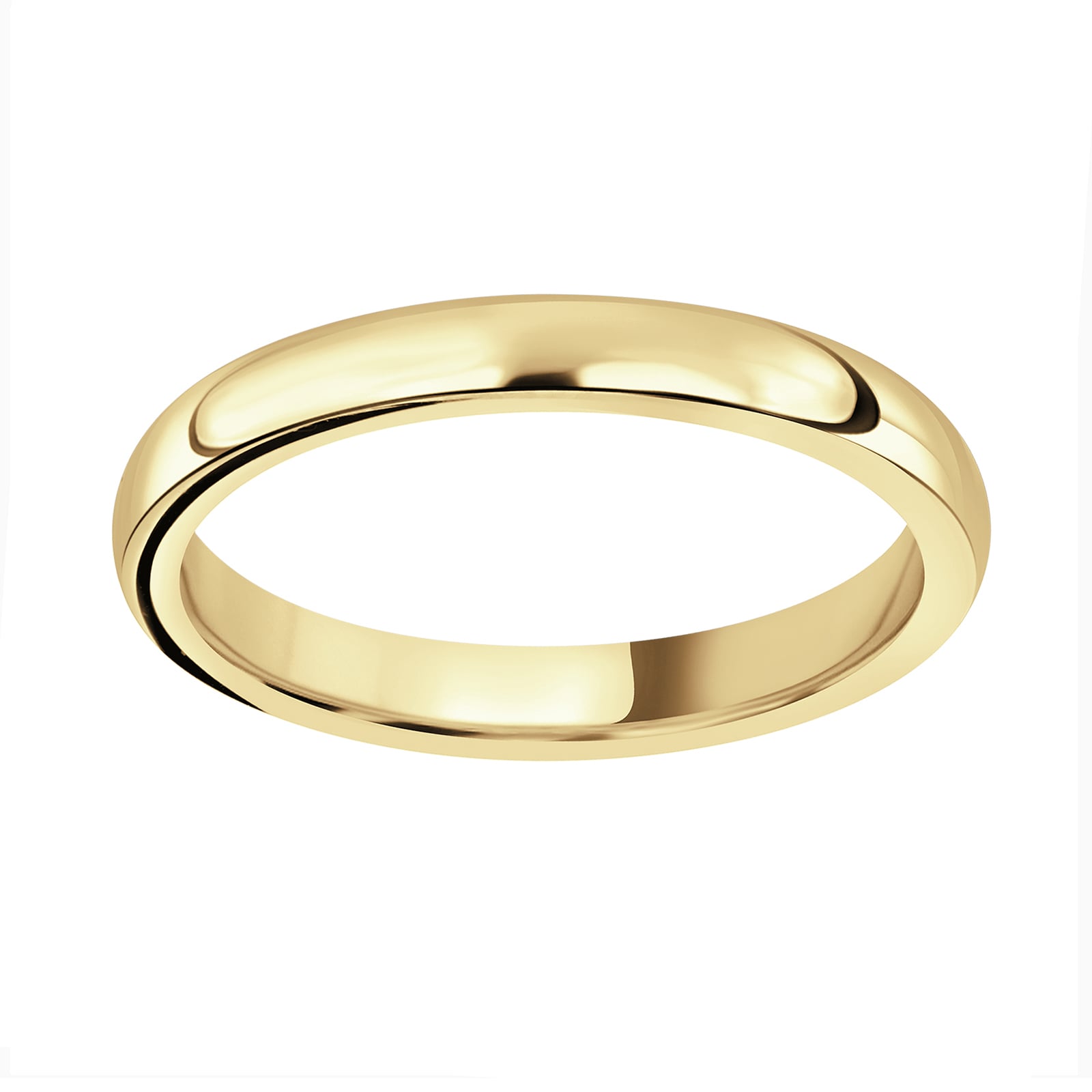 18ct Yellow Gold 2.5mm Luxury Court Wedding Ring - Ring Size N