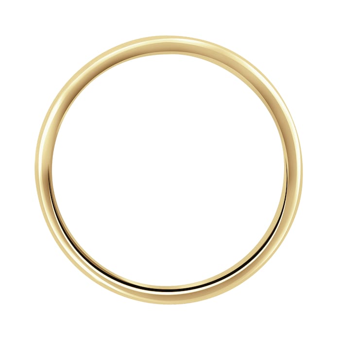 Mappin & Webb 18ct Yellow Gold 3mm Light Low Domed Wedding Ring - Ring Size M