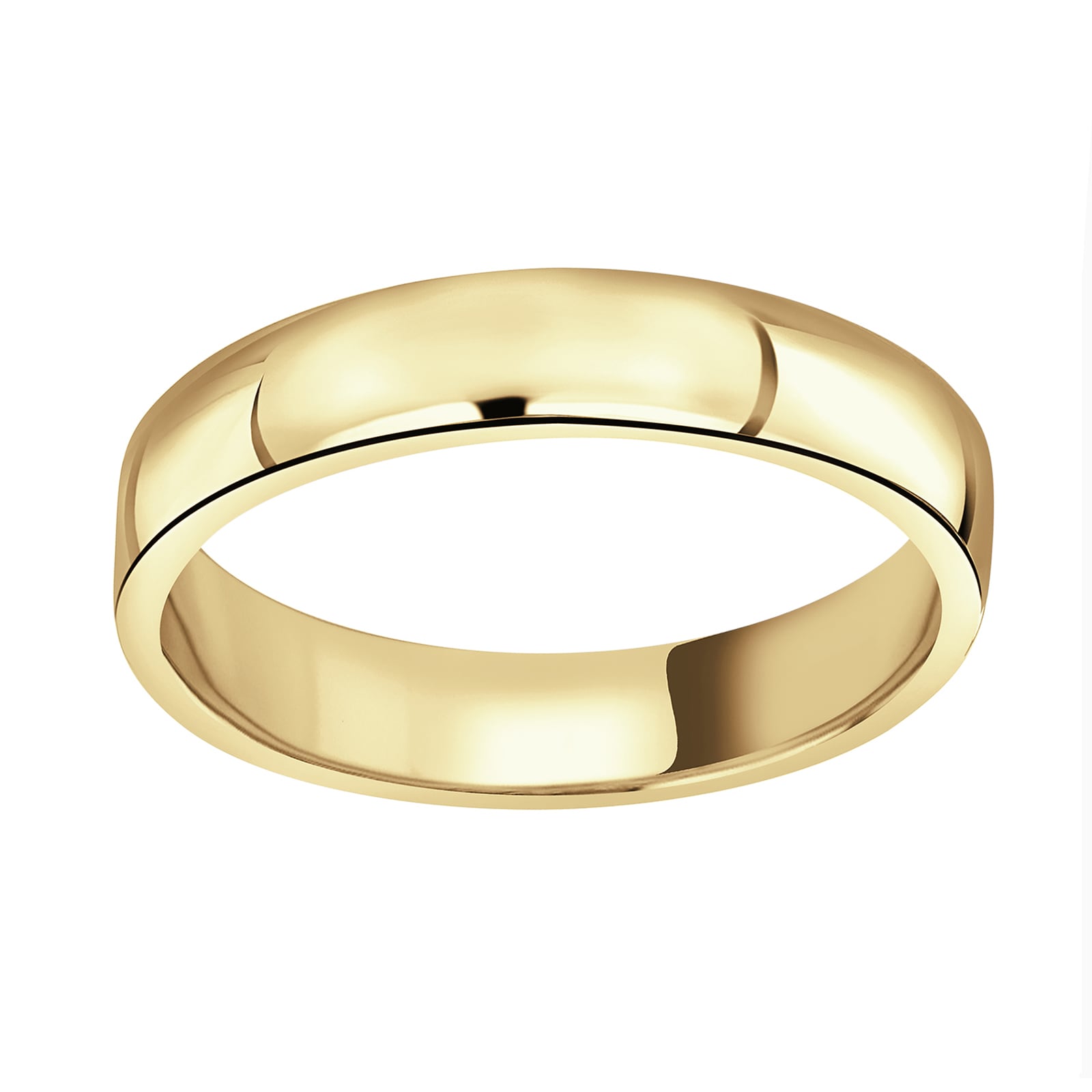 18ct Yellow Gold 4mm Standard Domed Court Wedding Ring - Ring Size Z