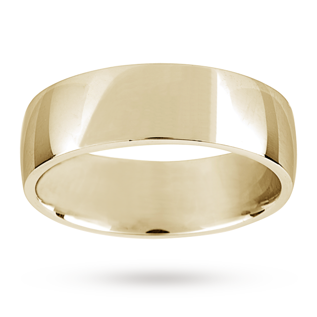 Mappin & Webb 7mm Low Domed Gents Court Wedding Ring In 18 Carat Yellow Gold
