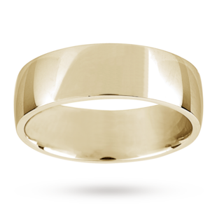 Mappin & Webb 7mm Low Domed Gents Court Wedding Ring In 18 Carat Yellow Gold