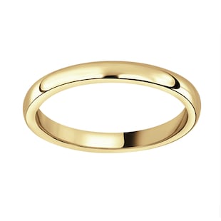 Mappin & Webb 18ct Yellow Gold 2mm Luxury D-Shape Court Wedding Ring