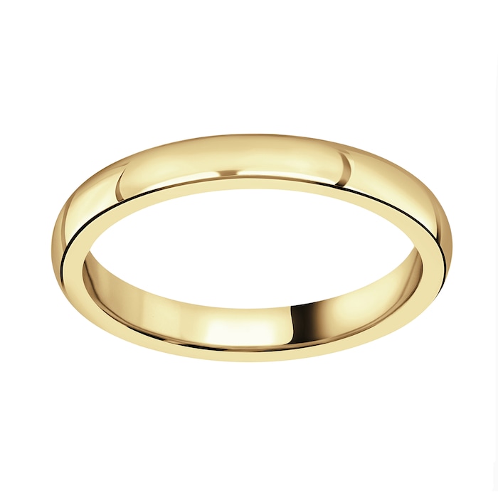 Mappin & Webb 2.5mm Flat Sided D Shape Ladies Wedding Ring In 18 Carat Yellow Gold