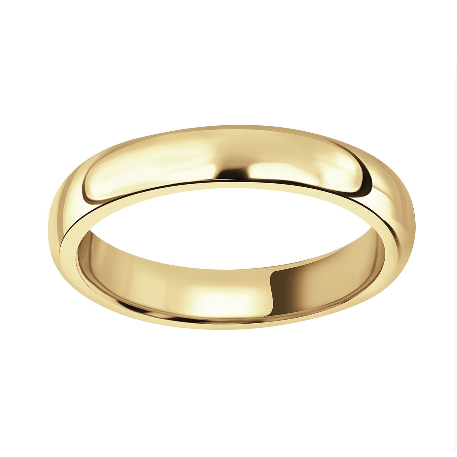 18ct Yellow Gold 3.5mm Luxury D-Shape Court Wedding Ring - Ring Size W