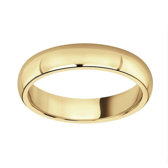 Mappin & Webb 18ct Yellow Gold 4mm Flat Sided D Shape Wedding Ring