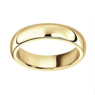 Mappin & Webb 18ct Yellow Gold 5mm Luxury D-Shape Court Wedding Ring