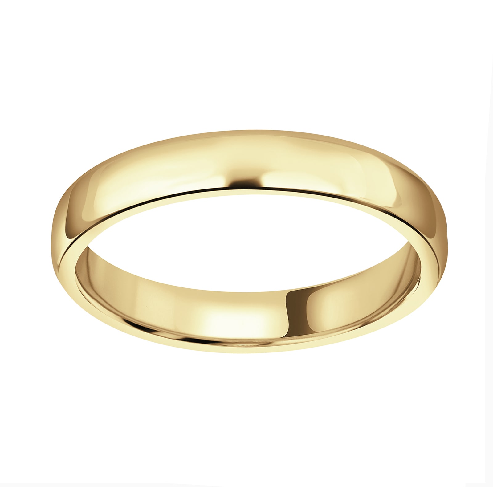 18ct Yellow Gold 3mm Standard Modern Court Court Wedding Ring - Ring Size V