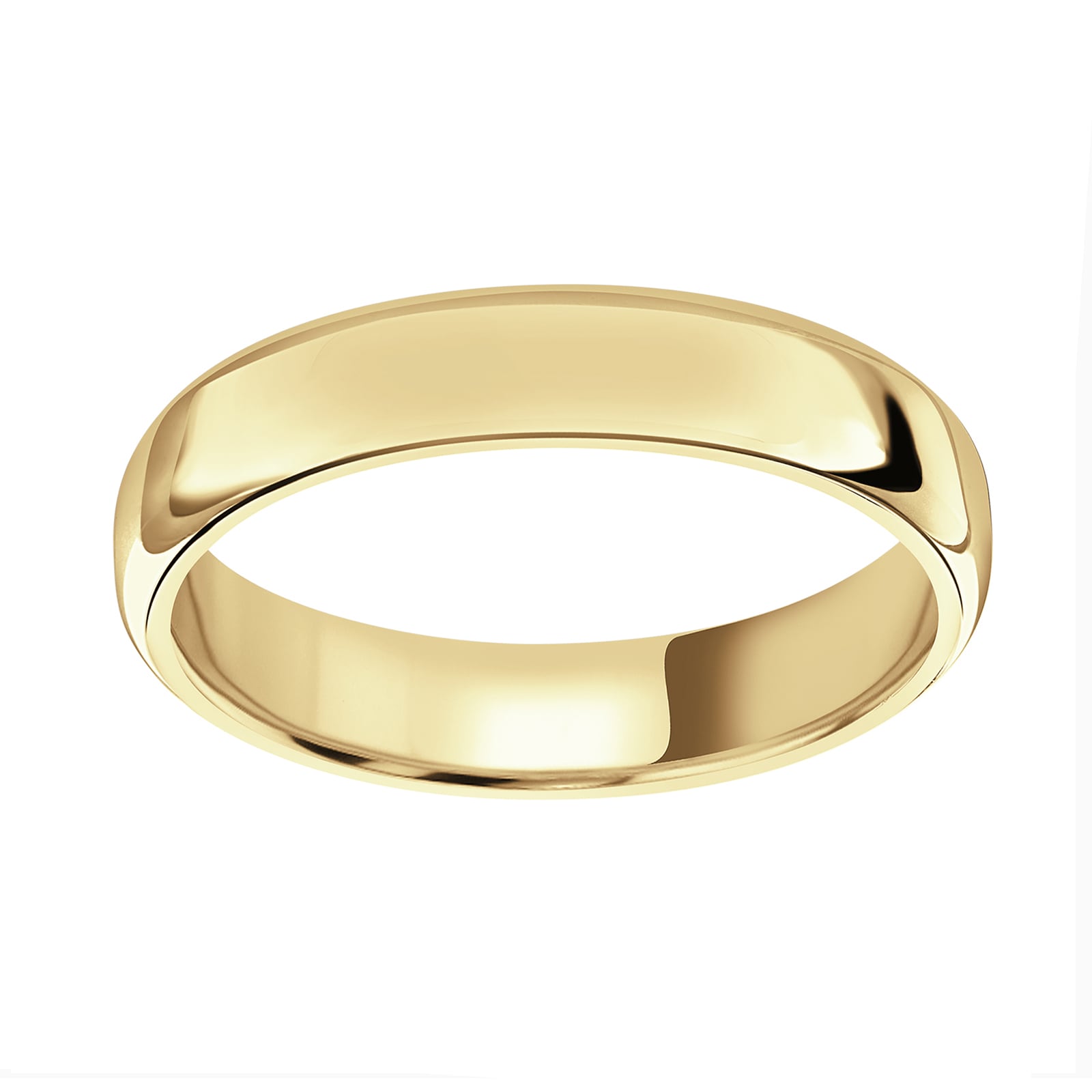 18ct Yellow Gold 4mm Standard Modern Court Court Wedding Ring - Ring Size H