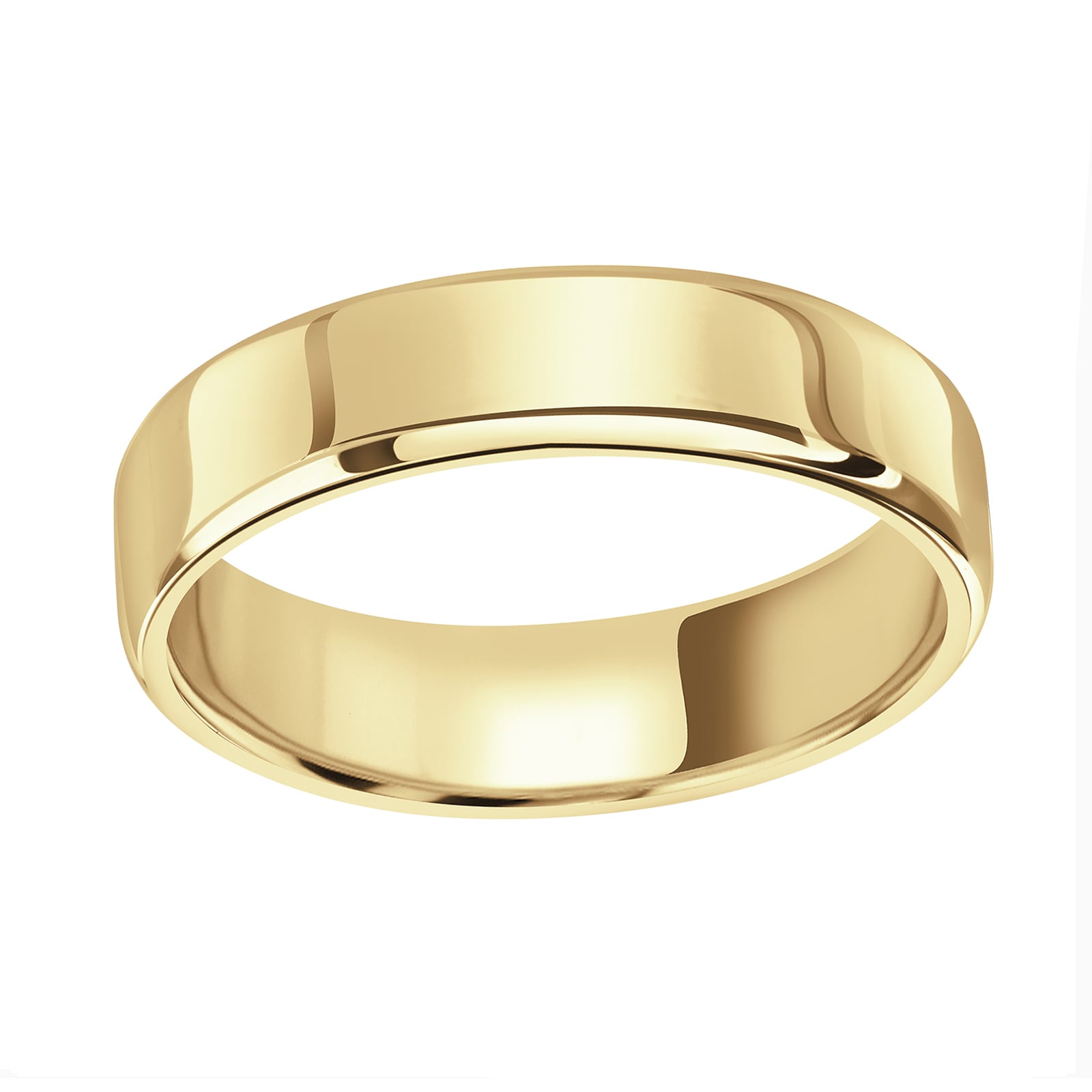 18ct Yellow Gold 5mm Standard Modern Court Court Wedding Ring - Ring Size P