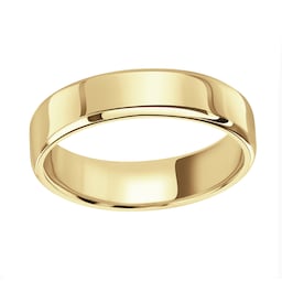 08040432210 - 18ct Yellow Gold 5mm Standard Modern Court Court Wedding Ring - Ring Size U