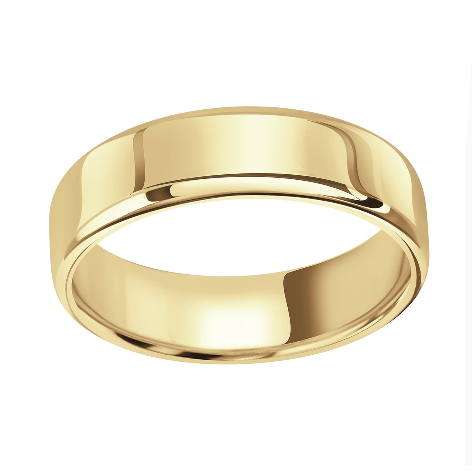 18ct Yellow Gold 6mm Standard Modern Court Court Wedding Ring - Ring Size Y