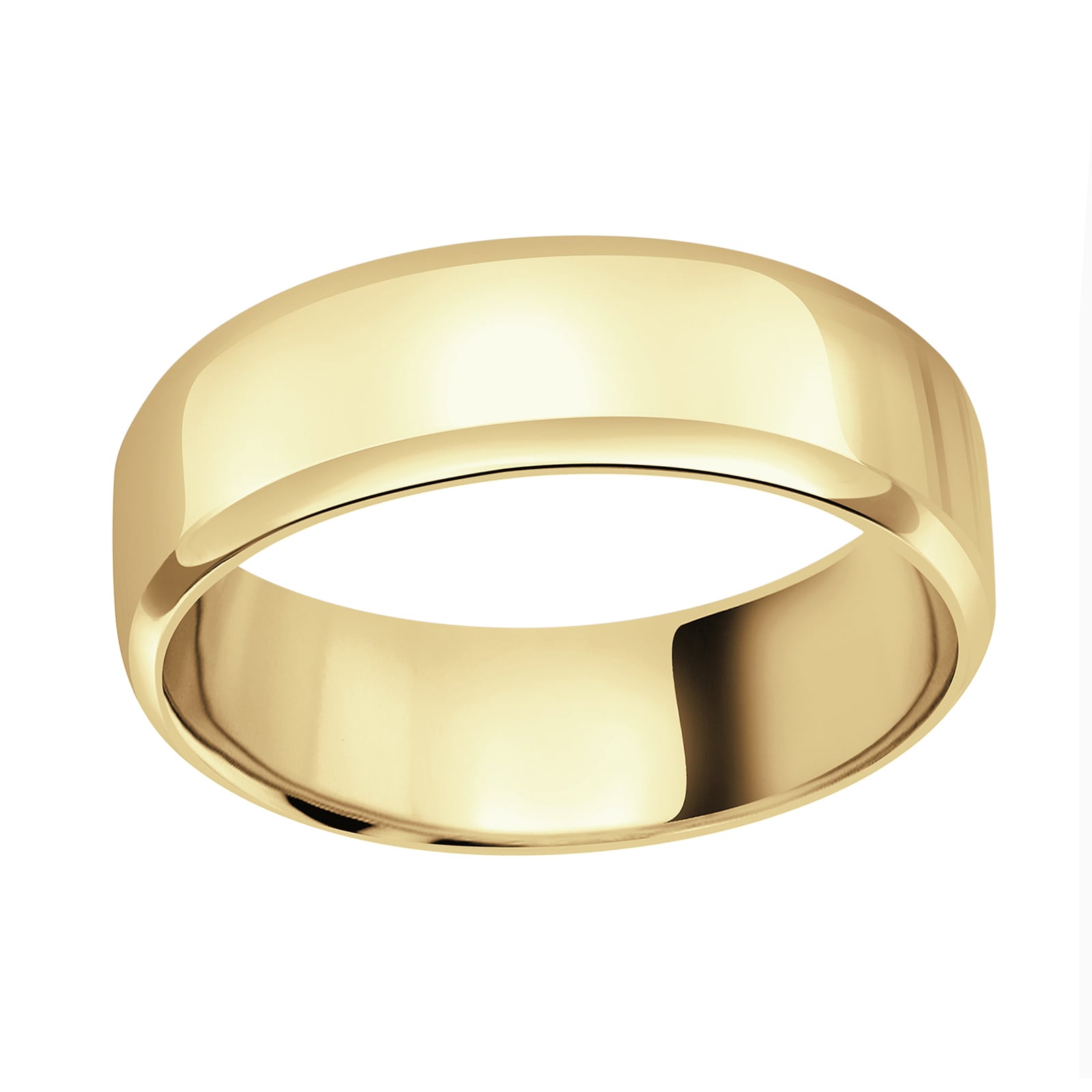 18ct Yellow Gold 7mm Standard Modern Court Court Wedding Ring - Ring Size P