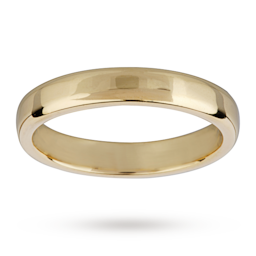 08040435 - 3.5mm Flat Comfort Fit Ladies Court Ring In 18 Carat Yellow Gold