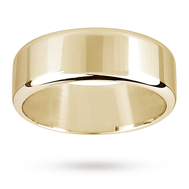 Mappin & Webb 8mm Flat Comfort Fit Gents Court Ring In 18 Carat Yellow Gold