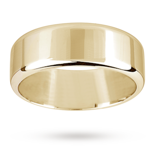 Mappin & Webb 8mm Flat Comfort Fit Gents Court Ring In 18 Carat Yellow Gold