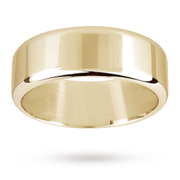 08040437 - 8mm Flat Comfort Fit Gents Court Ring In 18 Carat Yellow Gold