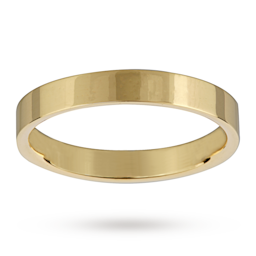 08040439 - 3mm Flat Top Medium Weight Ladies Court Ring In 18 Carat Yellow Gold