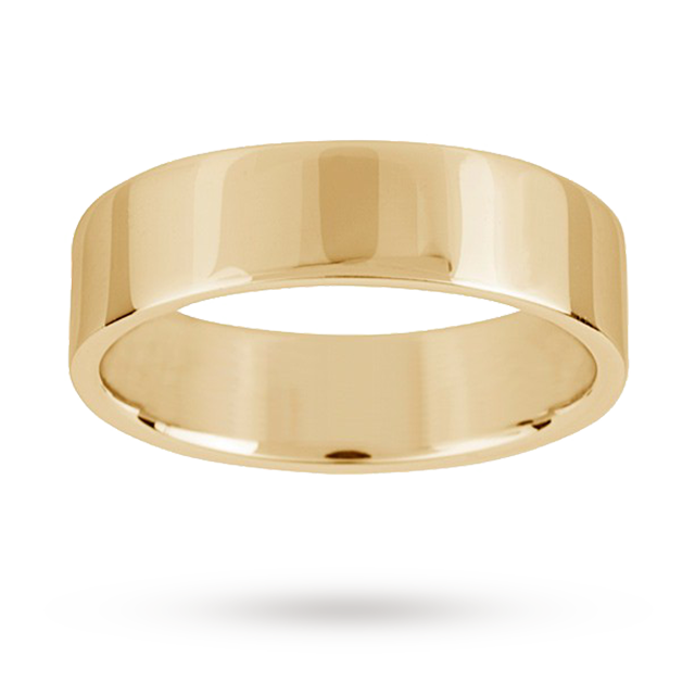 Mappin & Webb 6mm Flat Top Medium Weight Gents Court Ring In 18 Carat Yellow Gold