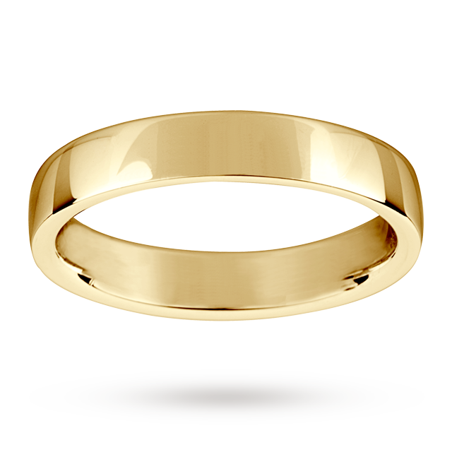 4mm Low Domed Gents Court Wedding Ring In 18 Carat Yellow Gold - Ring Size R