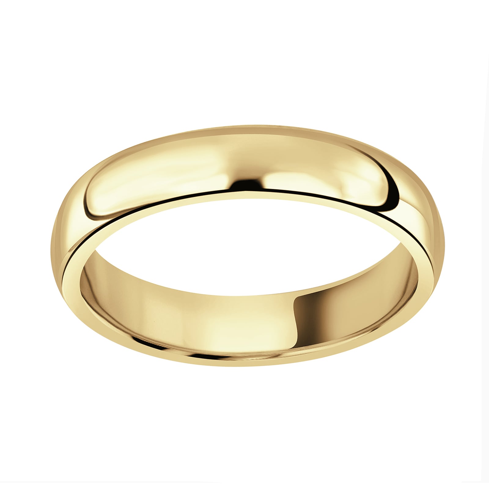 18ct Yellow Gold 4mm Heavy Court Wedding Ring - Ring Size K