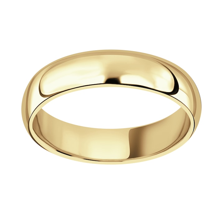 Mappin & Webb 5mm Medium Court Gents Wedding Ring In 18 Carat Yellow Gold