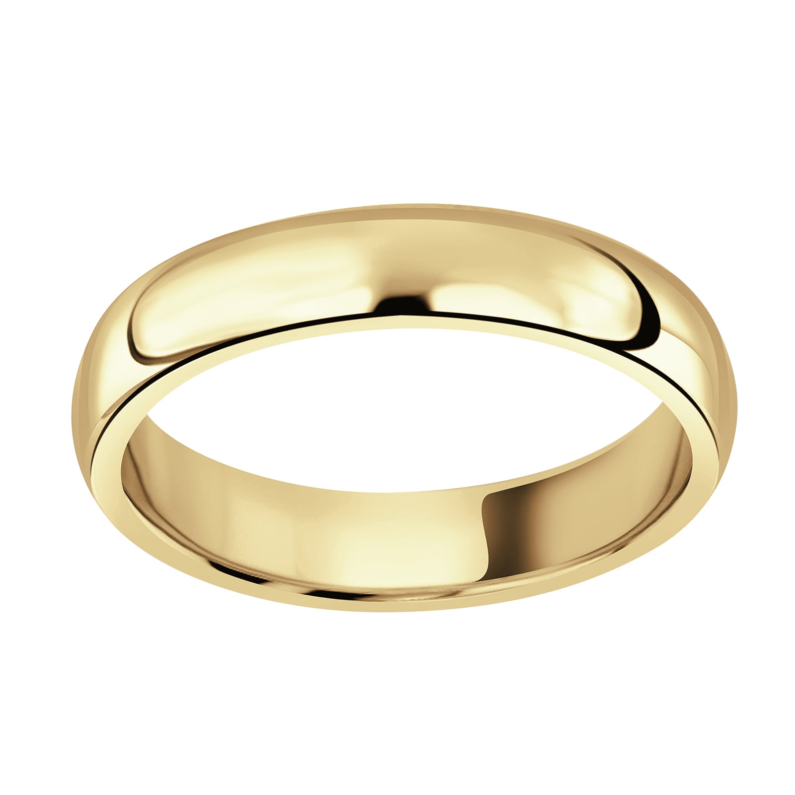 18ct Yellow Gold 4mm Heavy Court Wedding Ring - Ring Size J