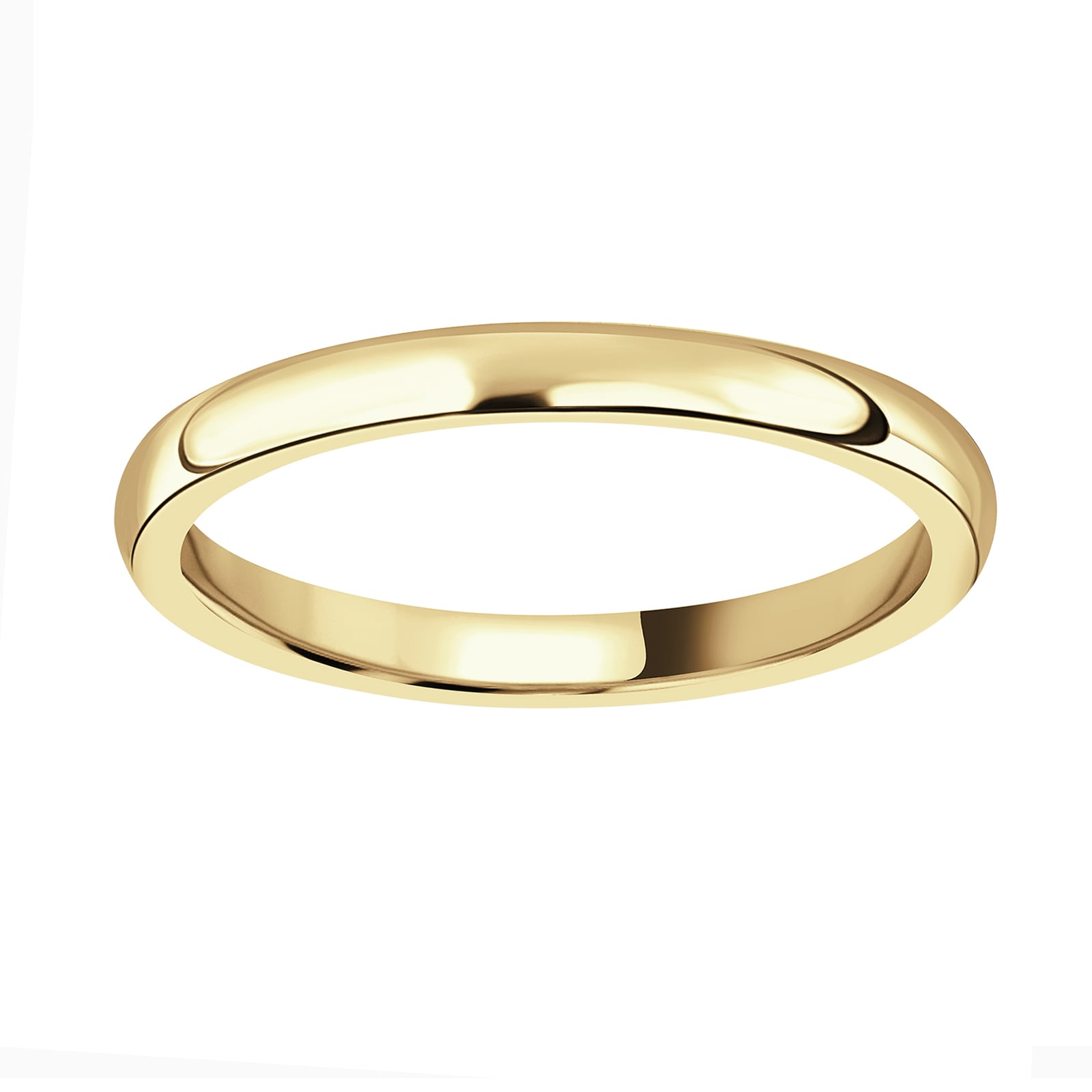 18ct Yellow Gold 2mm Heavy Court Wedding Ring - Ring Size P