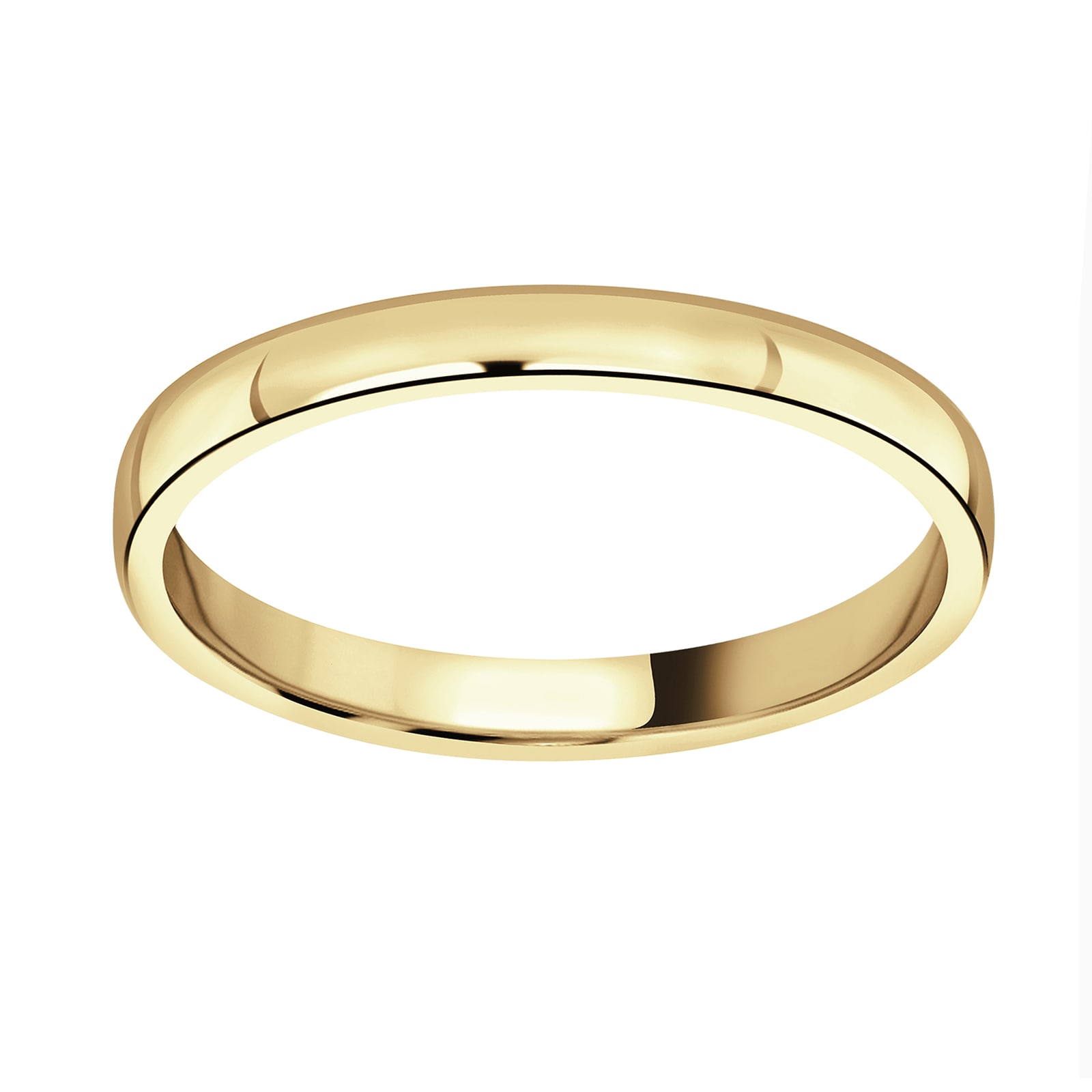 18ct Yellow Gold 2mm Standard Domed Court Wedding Ring - Ring Size V