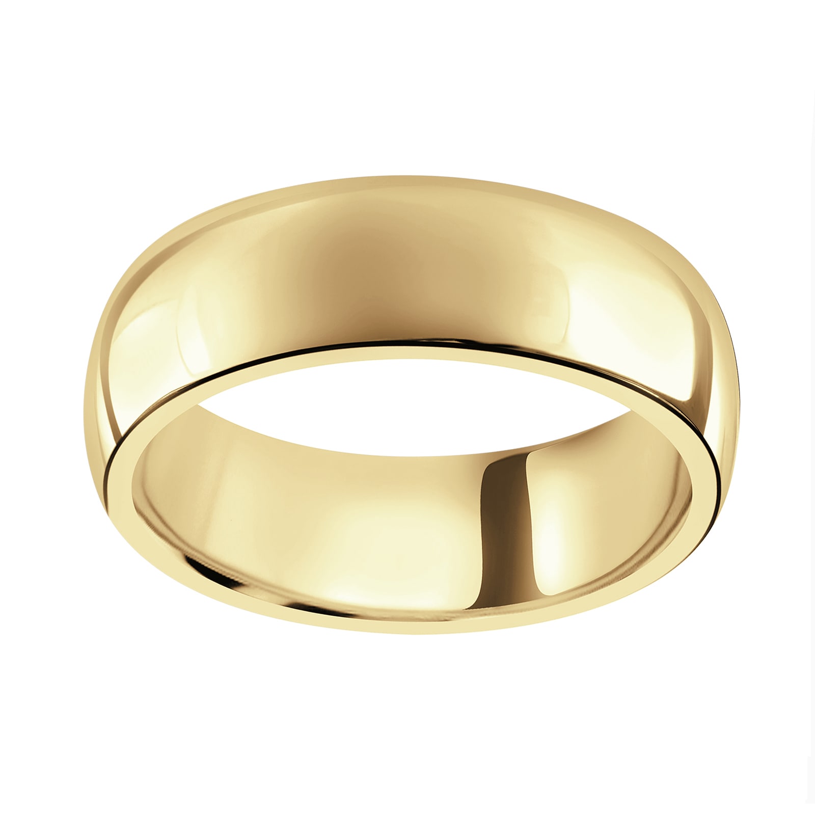 18ct Yellow Gold 7mm Luxury D-shape Court Wedding Ring - Ring Size V