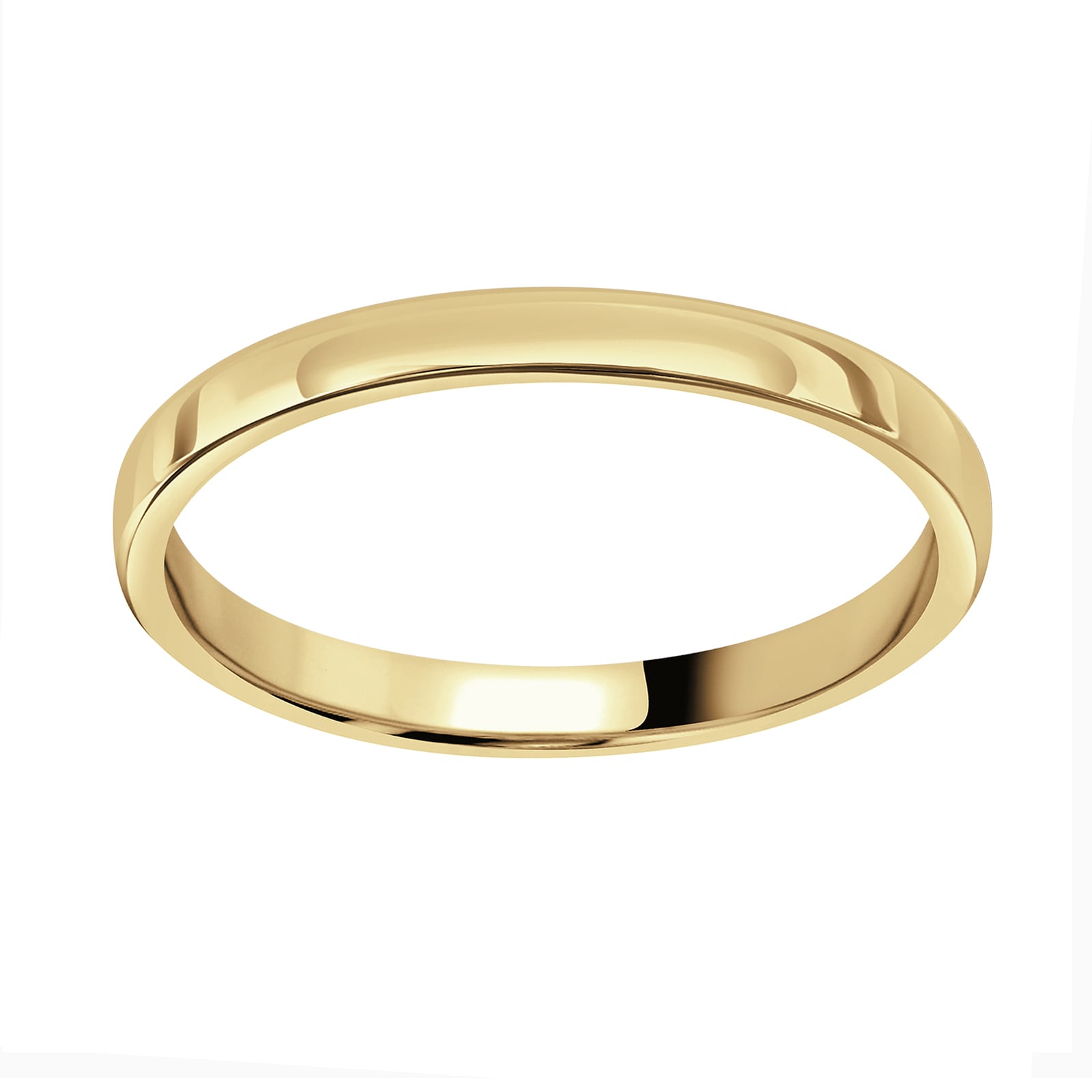 18ct Yellow Gold 2mm Standard Modern Court Wedding Ring - Ring Size G