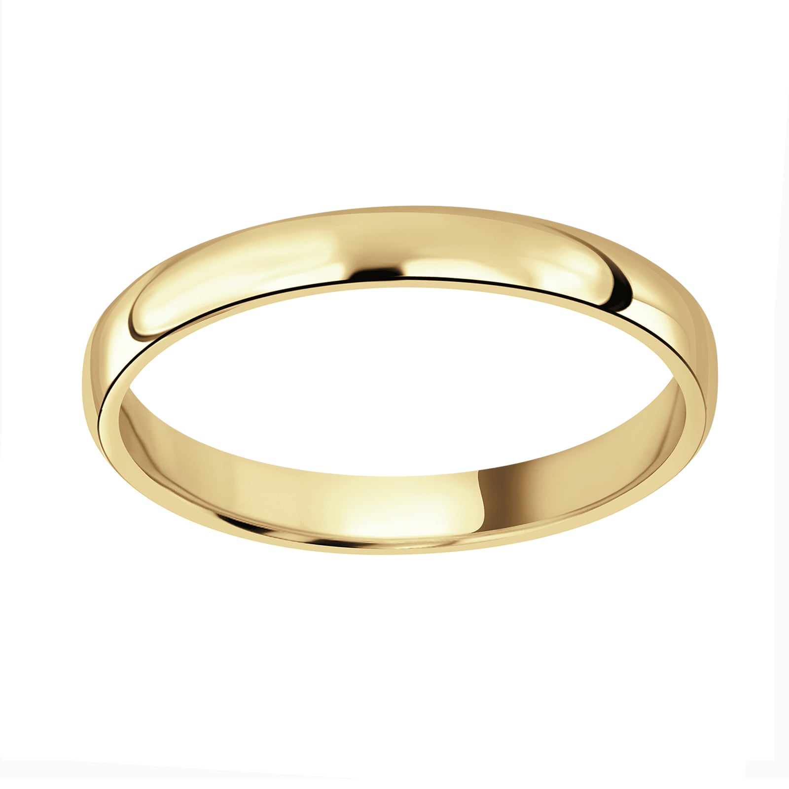 18ct Yellow Gold 2.5mm Standard Modern Court Wedding Ring - Ring Size Z