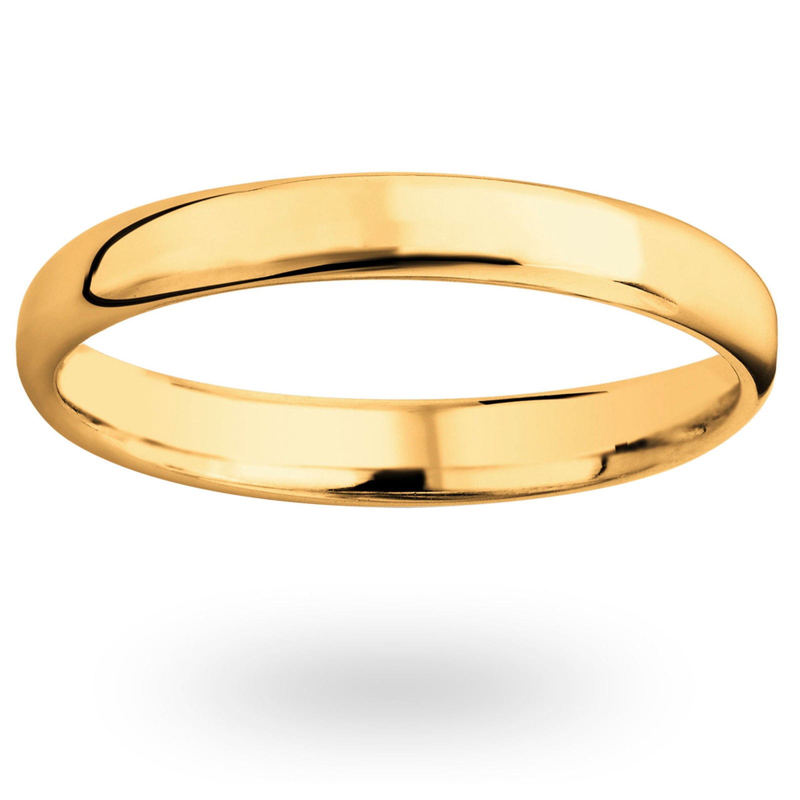 18ct Yellow Gold 2.5mm Luxury Modern Court Wedding Ring - Ring Size K