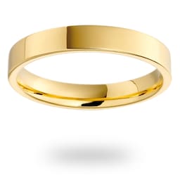 08040685 - 18ct Yellow Gold 3.5mm Heavy Flat Court Wedding Ring
