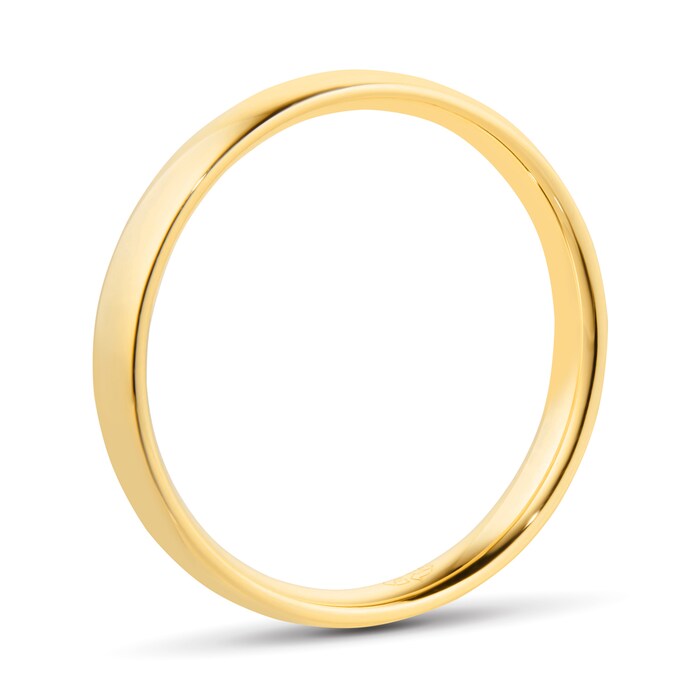 Goldsmiths Recycled 18ct Yellow Gold 3mm Court Wedding Band