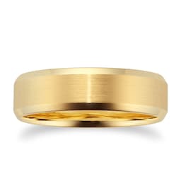 08050174180 - 18ct Yellow Gold Mens Fancy Edge Wedding Ring - Ring Size R