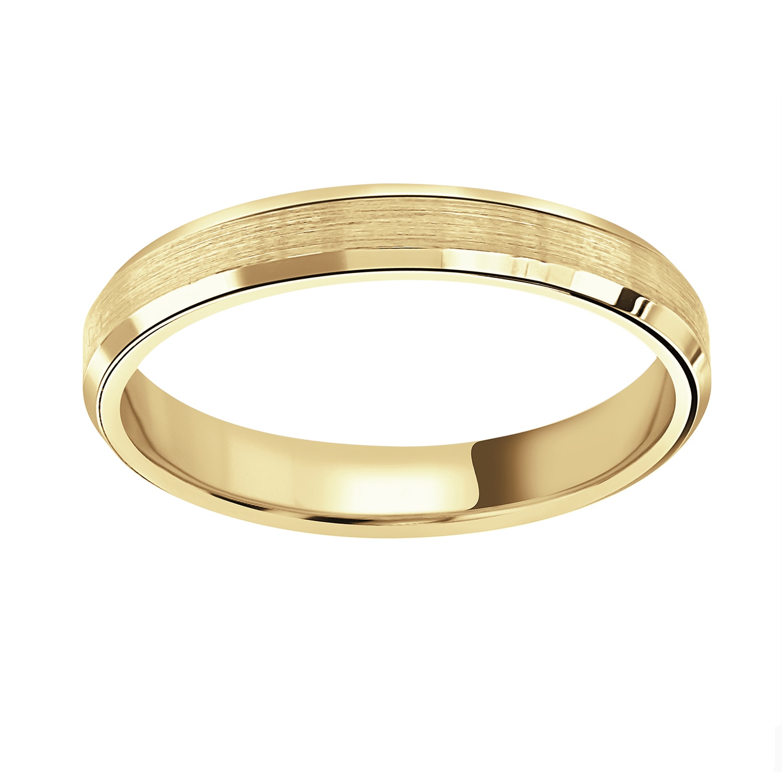 Mappin & Webb 18ct Yellow Gold 3mm Flat Top Matt Double Bevelled Edge Wedding Ring Mappin & Webb 18ct Yellow Gold 3mm Flat Top Matt Double Bevelled Edge Wedding Ring