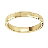 Mappin & Webb 18ct Yellow Gold 3mm Flat Top Matt Double Bevelled Edge Wedding Ring