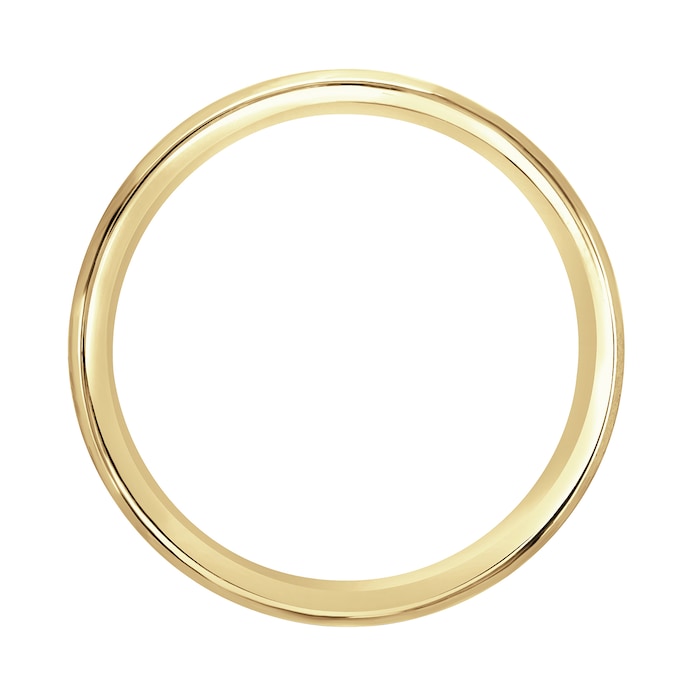 Mappin & Webb 18ct Yellow Gold 6mm Pattern Matt Centre Bevelled Edge Wedding Ring