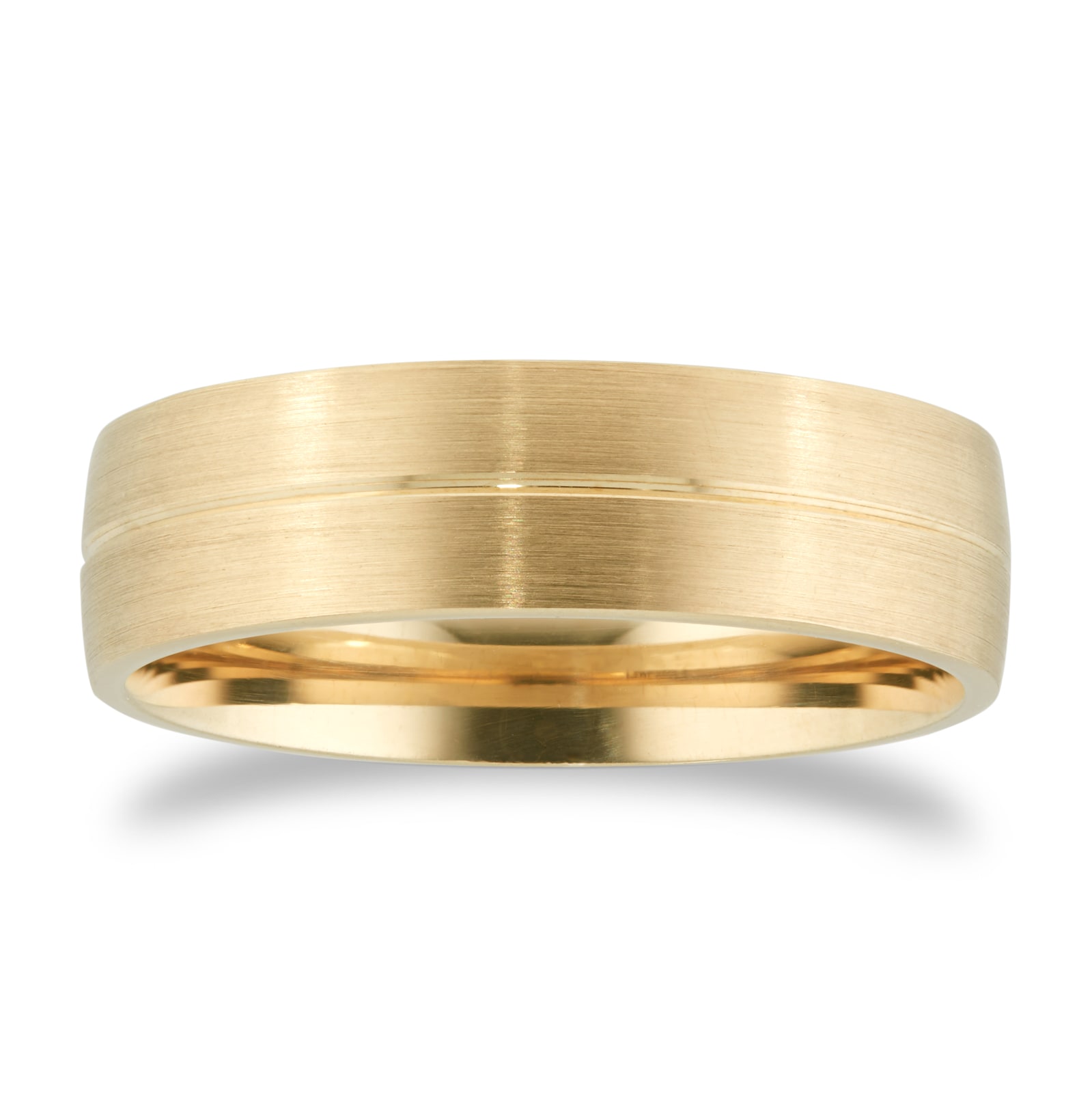 Mappin & Webb 18ct Yellow Gold 5mm Brush & Polished Centre Wedding Ring Mappin & Webb 18ct Yellow Gold 5mm Brush & Polished Centre Wedding Ring